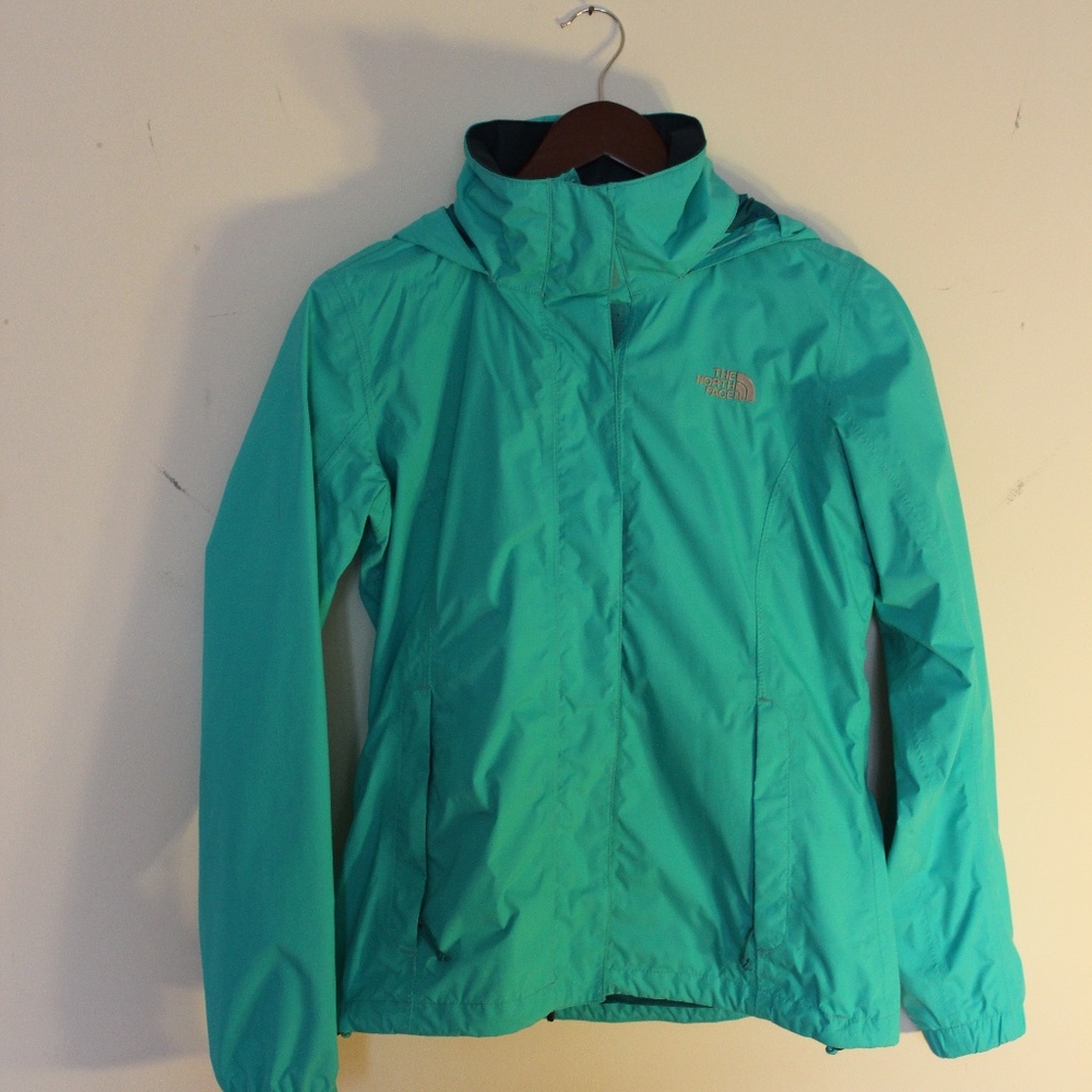 Aqua North Face Rain Coat